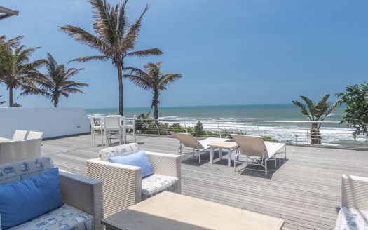 Touching the sand in one of the most exclusive beachfront properties.